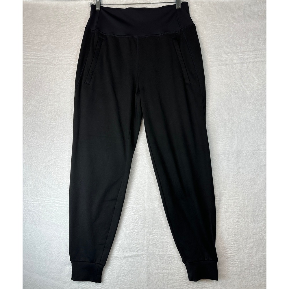 Athleta Joggers Women SP Black Fleece Lined High Rise Zipper Pockets
